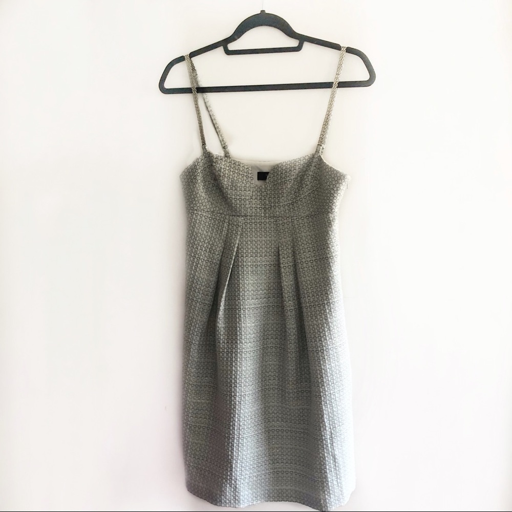 Nine West metallic sliver cocktail dress